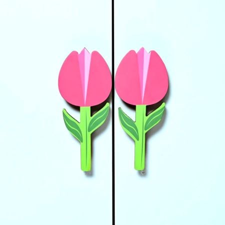 Handcrafted Acacia Wood Tulip Handle Pair